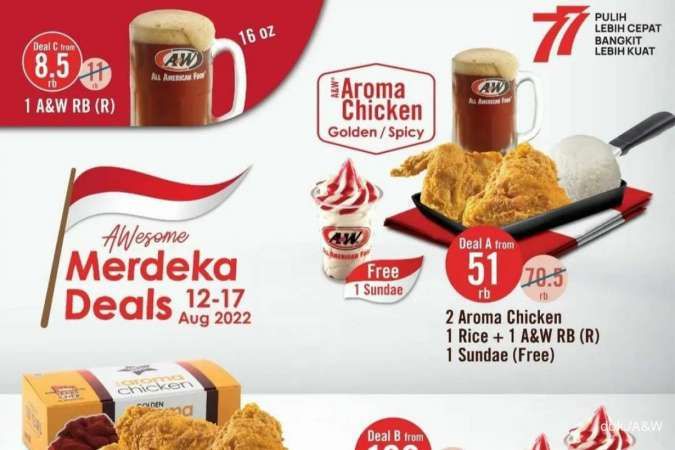 Promo AW Resto 12-17 Agustus 2022, Paket Awesome Merdeka Deals Banyak Gratisnya