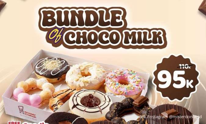 Cuma 3 Hari! Promo Mister Donut Bundle of Chocomilk, 1 Lusin Donut Lebih Hemat