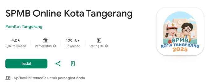 Aplikasi SPMB ONLINE 2025 di Android