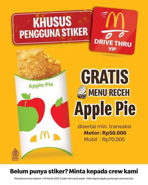 Promo McD Khusus Pengguna Stiker Drive Thru