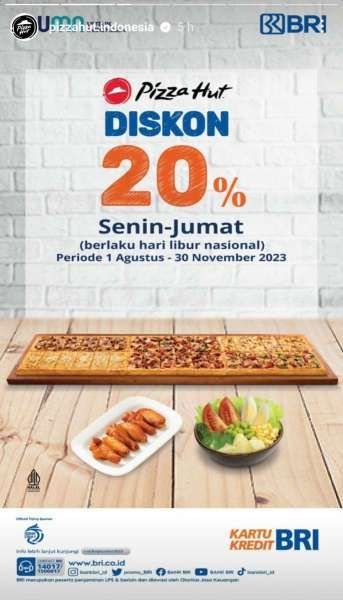 Promo Pizza Hut Terbaru Oktober 2023 Bersama BRI