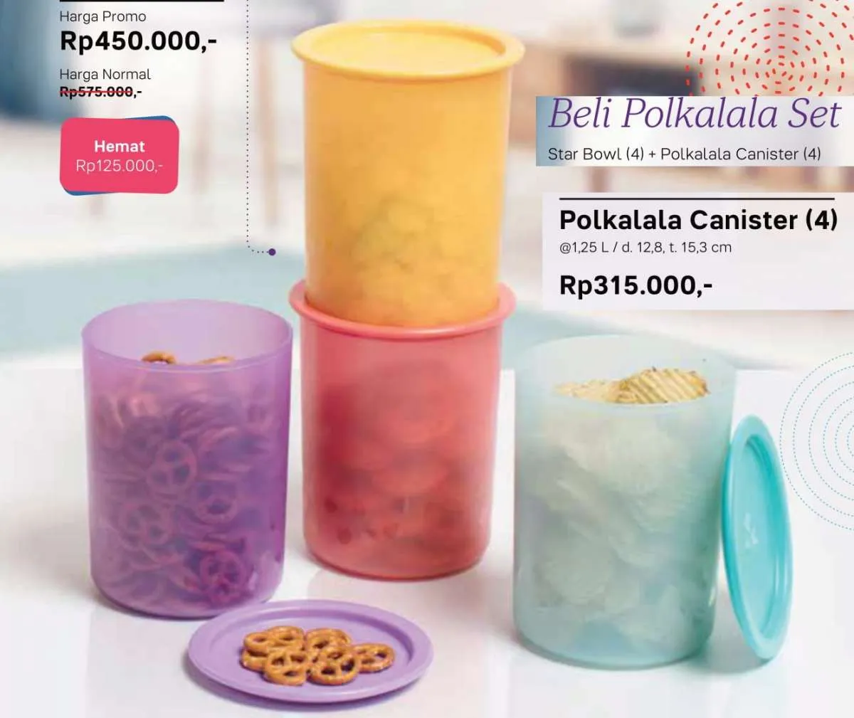 Harga murah produk penyimpan makanan ringan di katalog promo Tupperware November