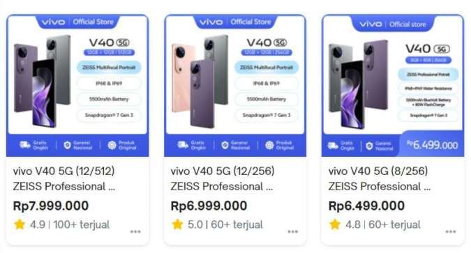 Harga Vivo V40 5G