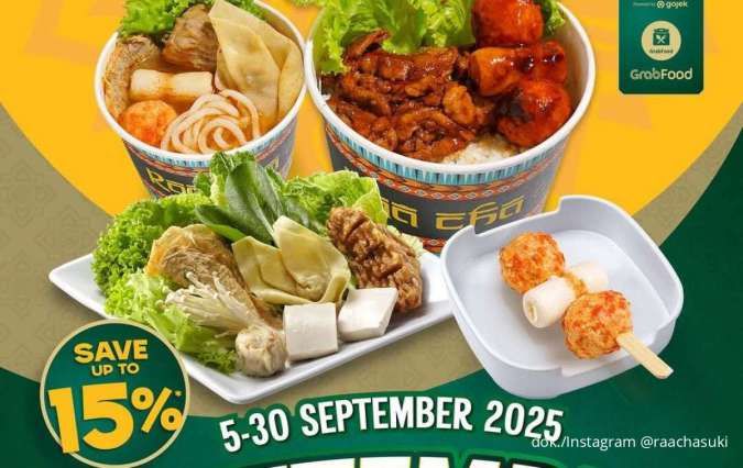 Promo Raa Cha Savetember Via Ojol, Tersedia 3 Paket Menu Spesial Hemat sampai 15%