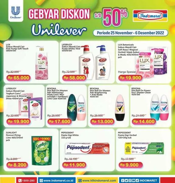 Promo Indomaret Edisi Unilever Periode 25 November-6 Desember 2022