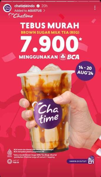 Promo Chatime Spesial Kemerdekaan dengan BCA