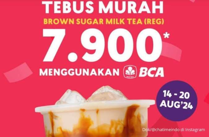 6 Promo Merdeka di Chatime dan Dunkin, Tebus Murah Rp 7.900 Mulai Hari Ini dengan BCA