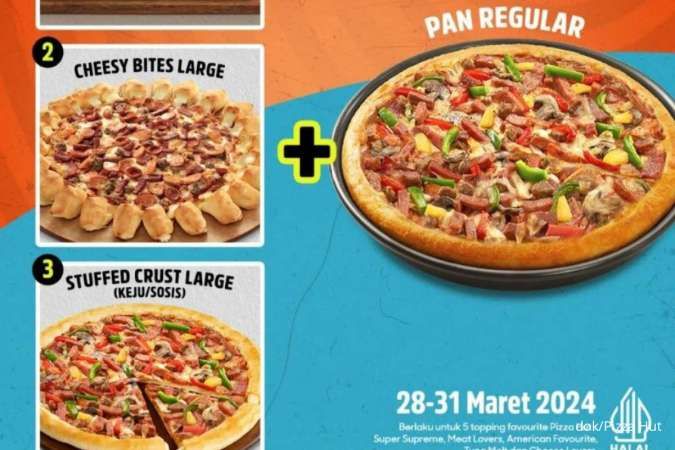 Promo Pizza Hut Diskon up to 35% Pilih 2 Pizza ukuran Large sampai 31 Maret 2024
