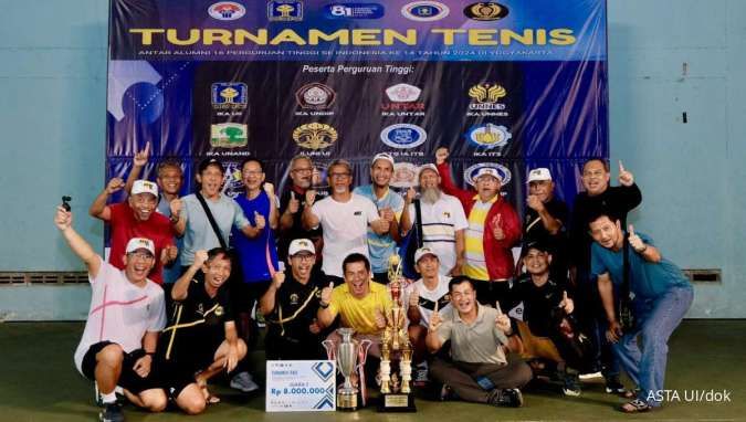 Setelah 16 Tahun, Asosiasi Tenis Alumni UI Juarai Turnamen Tenis Perti 2024