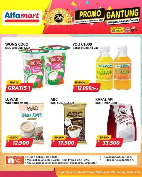 Promo Alfamart Gantung Periode 26 September-2 Oktober 2025