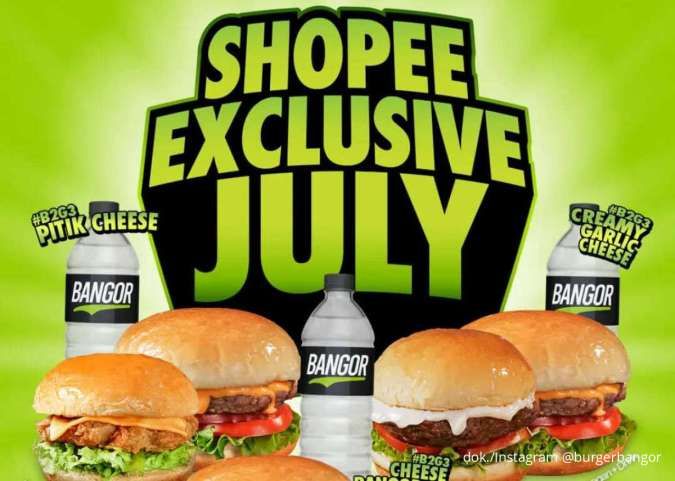 Promo Burger Bangor dengan ShopeeFood Juli, 2 Burger + Minum Mulai Rp 58.000-an