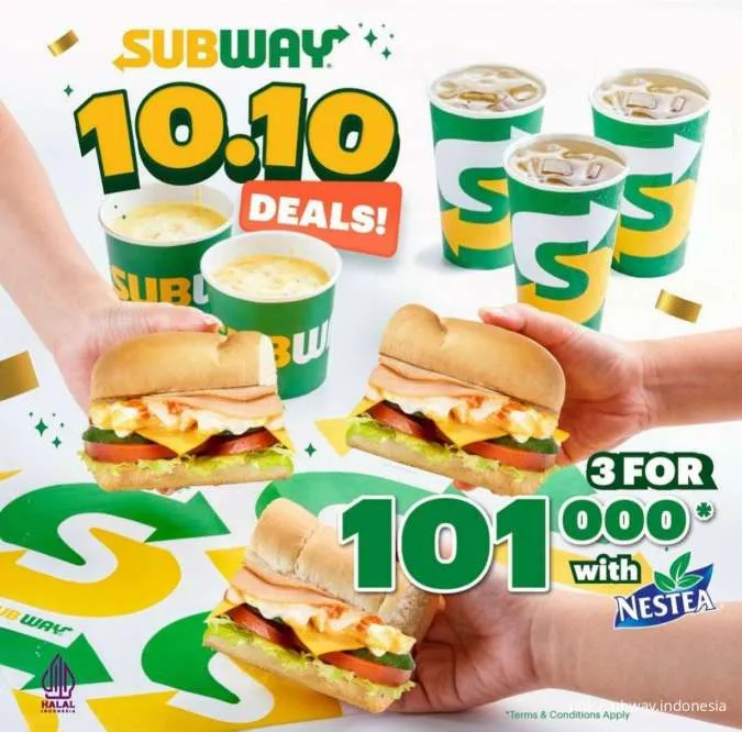 Promo Subway 10.10 Deals 9-10 Oktober 2023