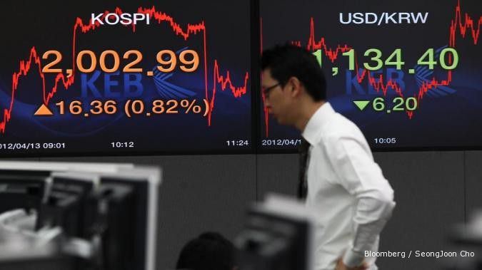 Bursa Asia menurun terbatas sepanjang pekan ini