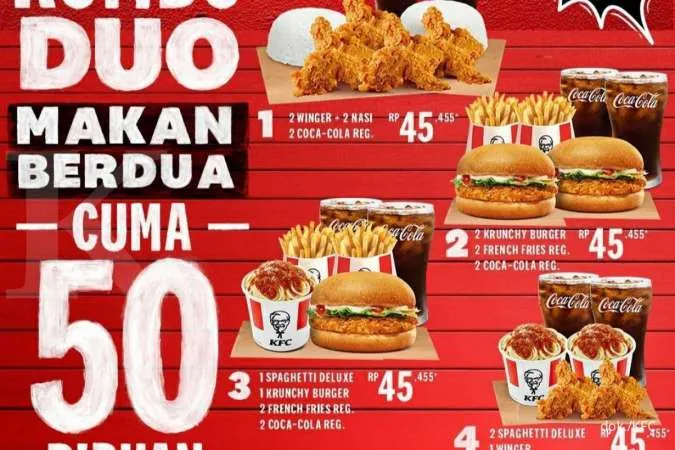 Promo KFC Kombo Duo Terbaru Desember 2021, Ada Menu Baru 4 Paket Pilihan Rp 50.000