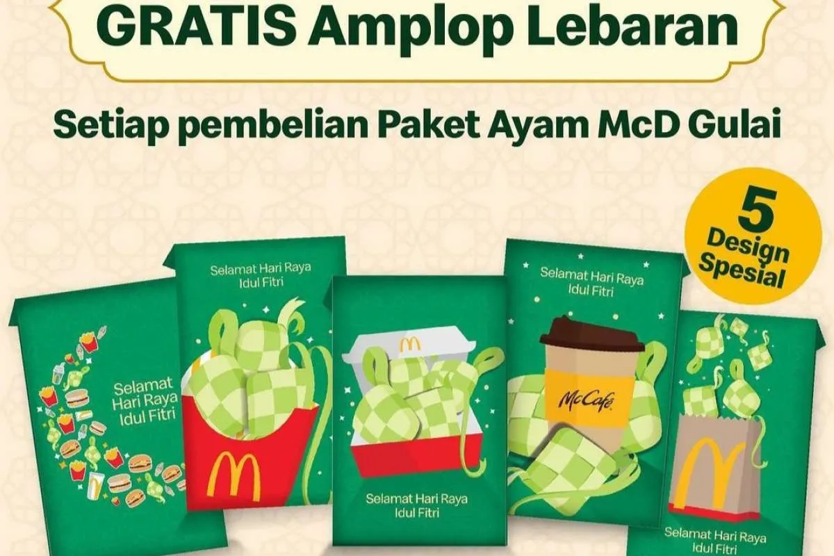 Promo McD April 2023, Tersedia Gratis Amplop Lebaran Khas McD yang Menggemaskan