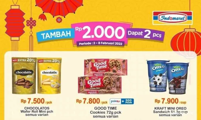 Promo Indomaret Tambah Rp 2.000 Dapat 2 Pcs
