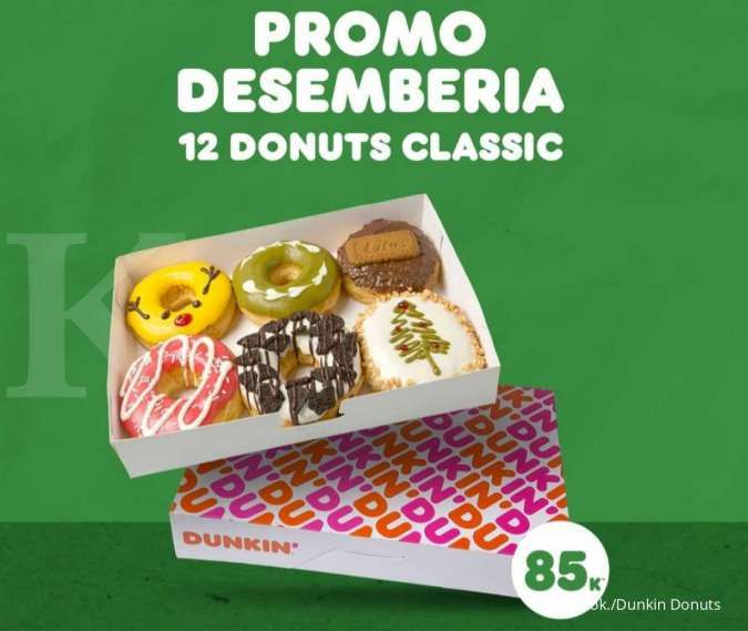 Hari Terakhir! Promo Dunkin Donuts (31/12), Ada 2 Varian Paket Desemberia Harga Hemat