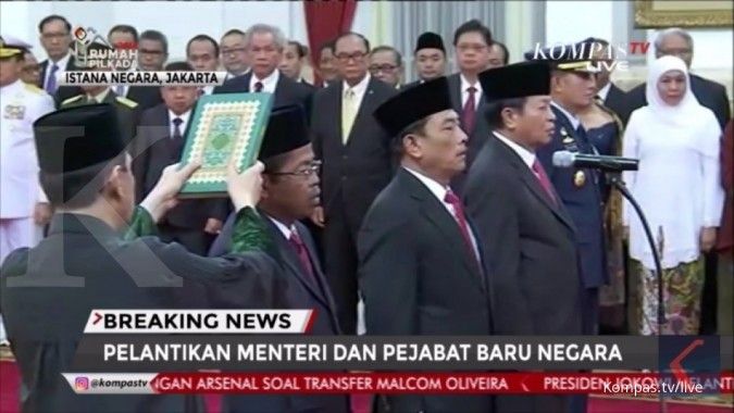 President Jokowi inaugurates new cabinet ministers