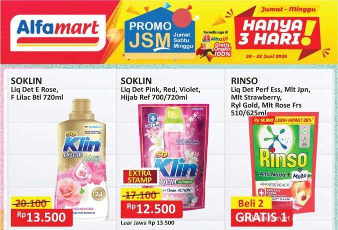 Promo Deterjen & Sabun Mandi Weekend Sampai 22 Juni 2025, Rinso Beli 2 Gratis 1