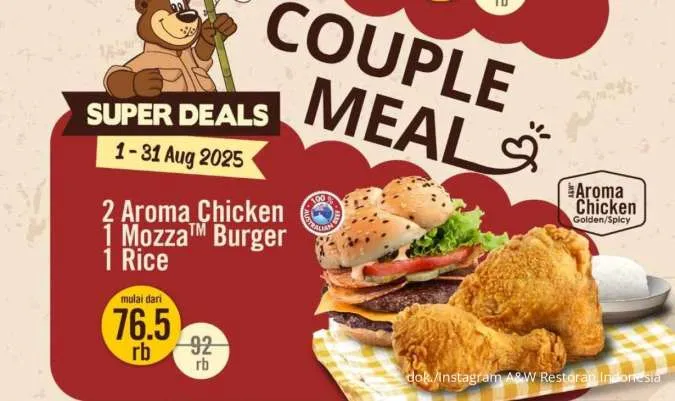 Promo A&W Couple Meal 1-31 Agustus, Paket Makan Berdua Hemat Mulai Rp 76.000-an Saja