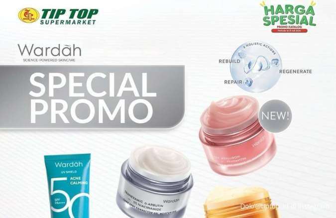 Promo Tip Top Terbaru Juli 2024, Promo Harga Spesial Wardah dan Oilum Beli 1 Gratis 1