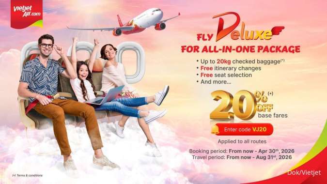 Vietjet Tawarkan 11 Juta Tiket Promo dengan Diskon hingga 20%