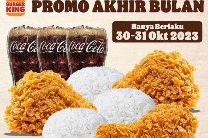 Promo Burger King 31 Oktober 2023, Pesan 3 Ayam-Nasi-Cola Diskon Jadi Rp 54.545