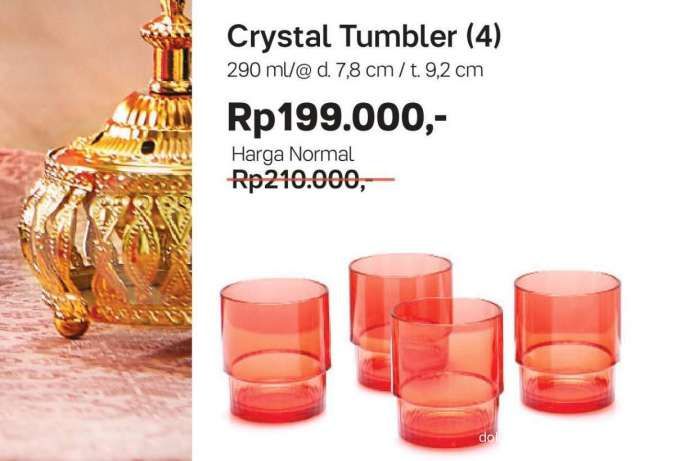 Promo Tupperware April 2021, potongan harga untuk Ramadan Set, Crystal Tumbler dll