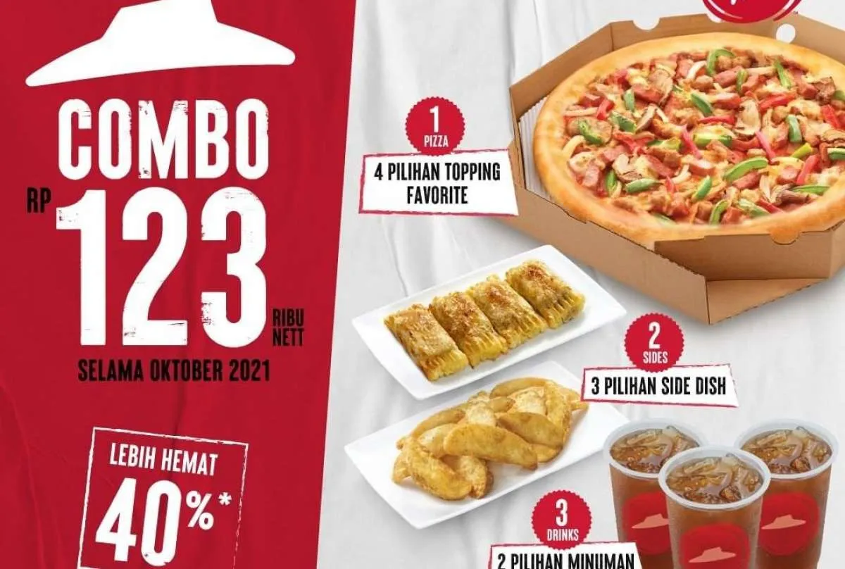 Promo Pizza Hut selama Oktober 2021, paket lengkap combo 123 dengan harga spesial