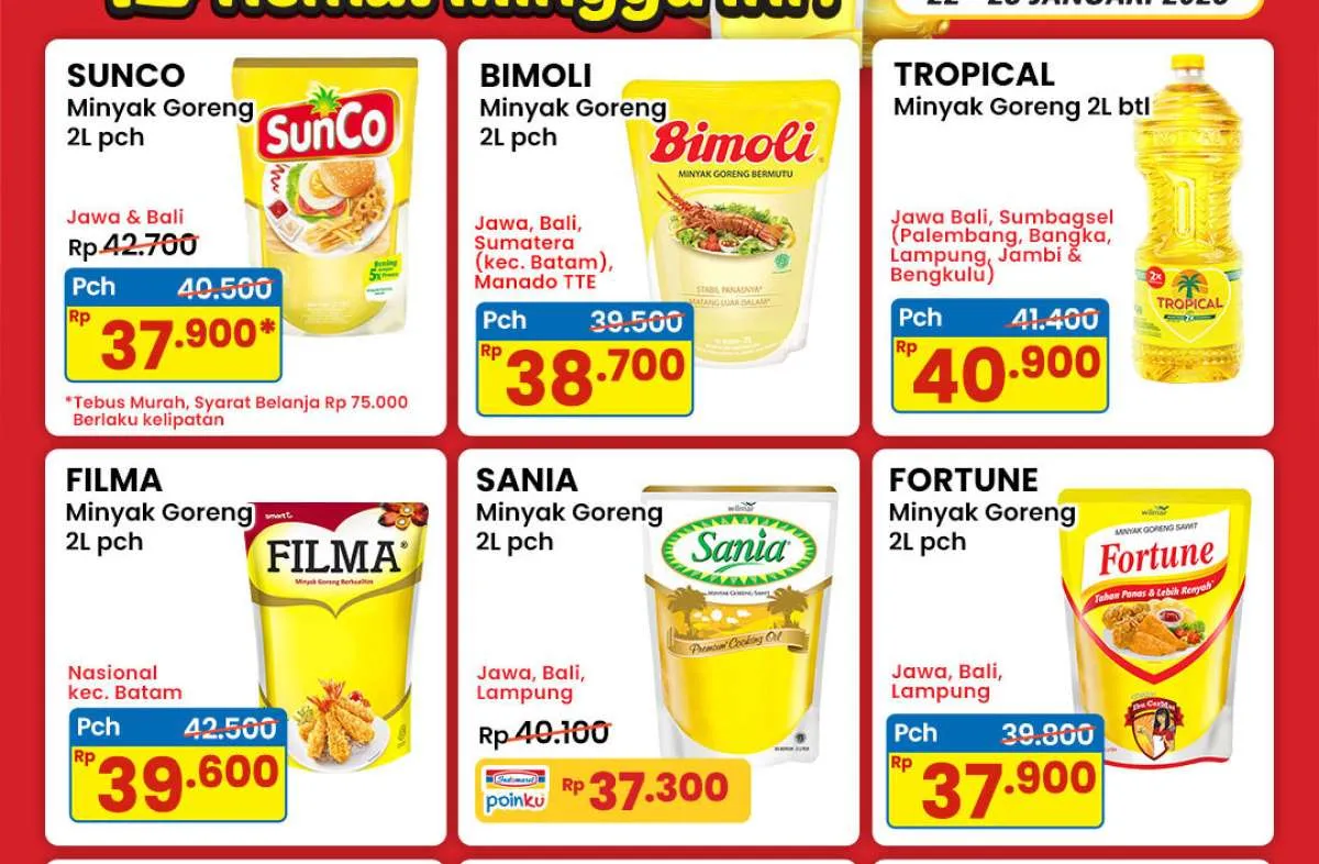 Promo Minyak Goreng di Indomaret 22-28 Januari 2026, Ada Fortune Rp 37.900