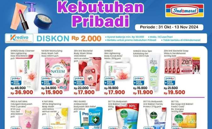 Promo Deterjen & Sabun Mandi Indomaret Berakhir Hari Ini, Ada Diskon 48% di Alfamart