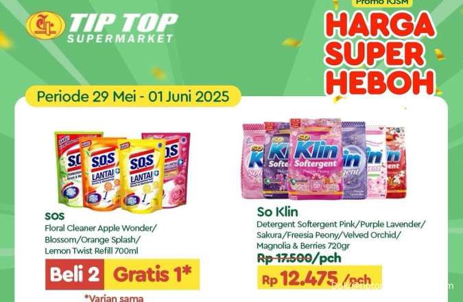 Promo JSM Tip Top Berakhir Minggu 1 Juni 2025, Beli Deterjen So Klin Lebih Murah