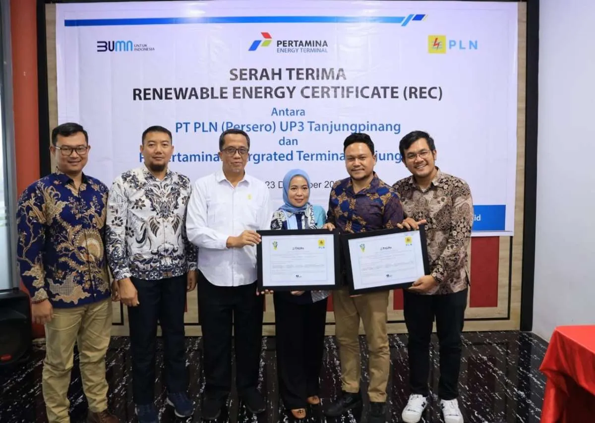 Aksi Nyata Green Energy Terminal, PET Kantongi Sertifikat Energi Terbarukan
