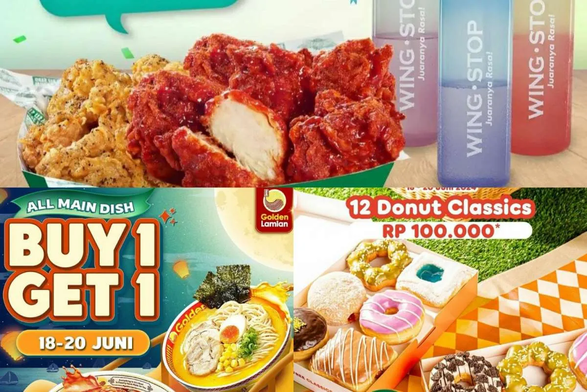 Promo Makanan Terbatas 18-20 Juni 2024 di Wingstop, Dunkin dan Golden Lamian