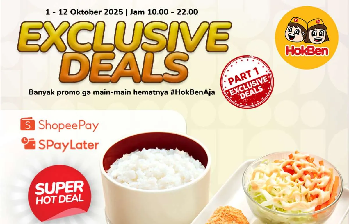  Promo HokBen ShopeePay SPayLater 1-12 Oktober, Makan Irit Hoka Hemat Cuma Rp 1.000