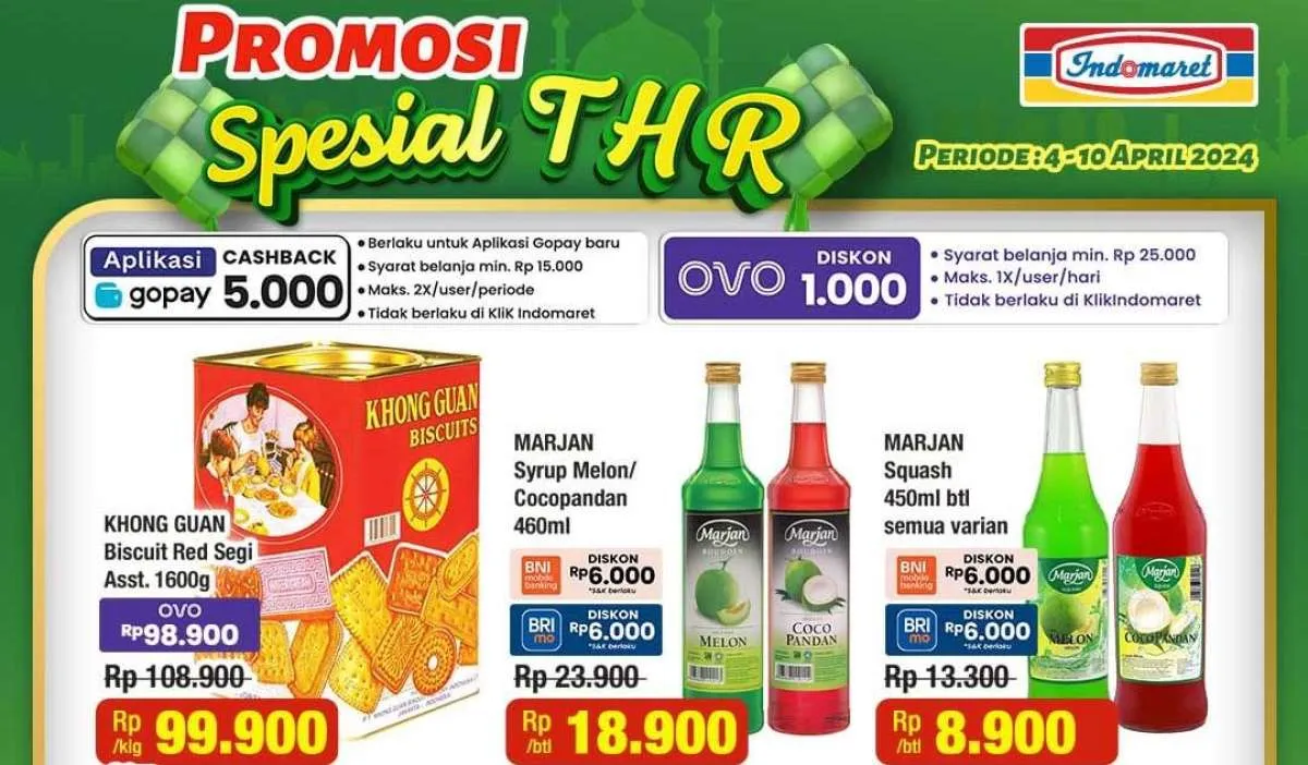 Sampai Besok! Promo Indomaret Spesial THR April 2024, Ada Cashback Rp 5.000