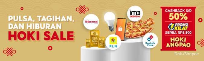 Promo Shopee 2.2 Hoki Sale, Beli Pulsa dan Voucher Hiburan Serba Rp 8.800!
