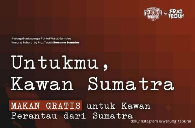 Promo Spesial Taburai Makan Gratis bagi Perantau dari Sumatera hingga 4 Desember