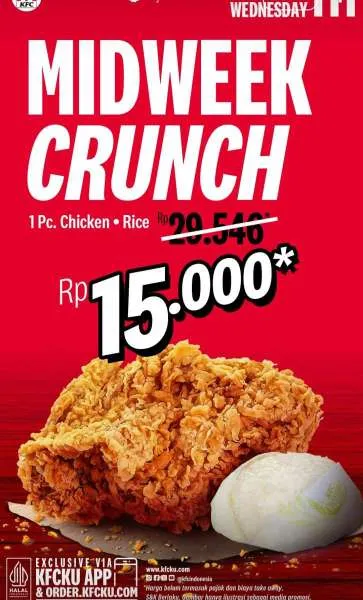 Promo KFC Midweek Crunch Tiap Rabu Oktober 2025