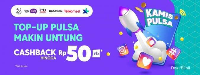 Promo Blibli Maret 2022, Top-Up Pulsa Tiap Kamis Dapat Cashback Rp50.000