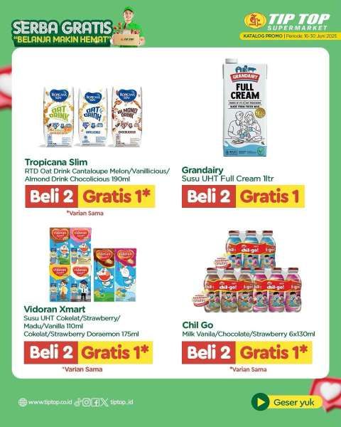 Promo Tip Top Serba Gratis 16-30 Juni 2025
