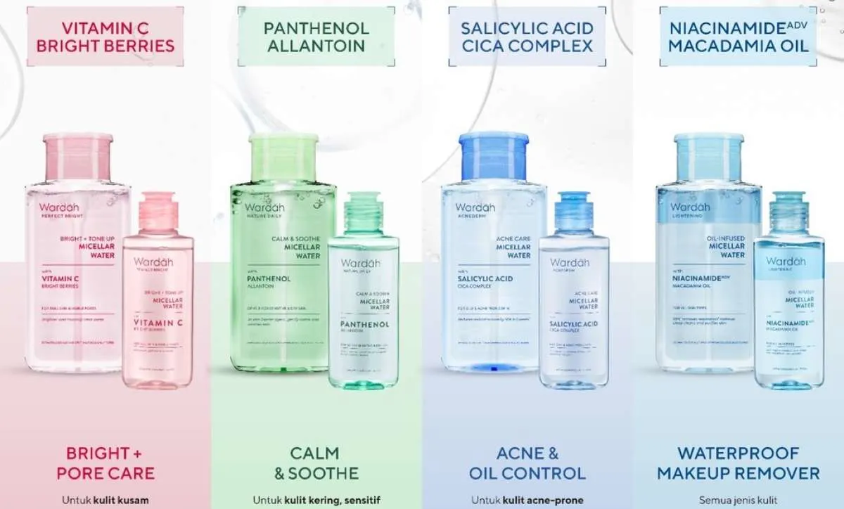 4 Varian Micellar Water Wardah Sesuai Jenis Kulit untuk Hapus Makeup dan Kotoran