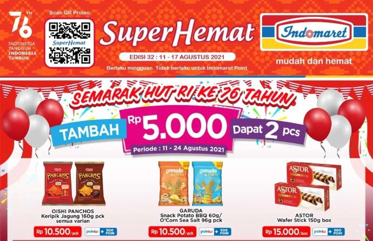 Promo Indomaret mingguan 11-17 Agustus 2021, diskon Hari Kemerdekaan!