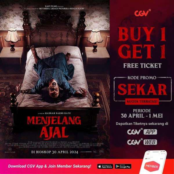 Promo Tiket Buy 1 Get 1 Film Horor Menjelang Ajal