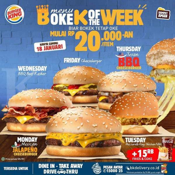 Promo Burger King 12-18 Januari 2021