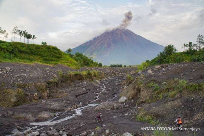 7 Kali Erupsi, Gunung Semeru Keluarkan Kolom Abu Setinggi 800 Meter