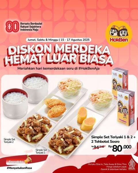 Promo HokBen Merdeka 15-17 Agustus 2025