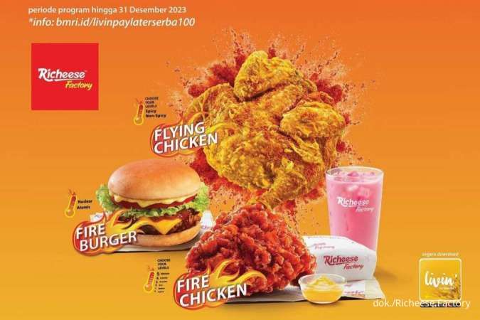 Promo Richeese Serba 100, Ada Cashback 100% Bareng Livin Paylater
