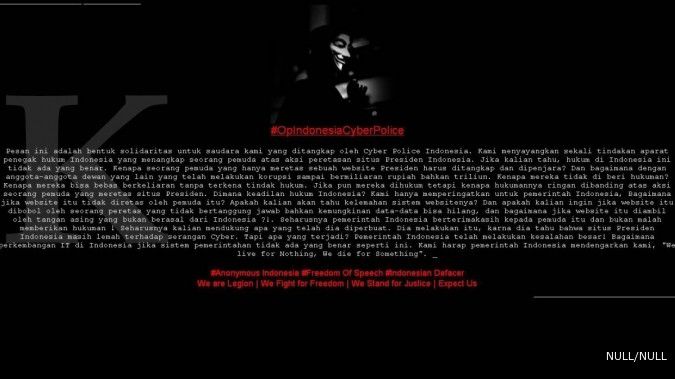 Inilah pernyataan sikap hacker Anonymous Indonesia