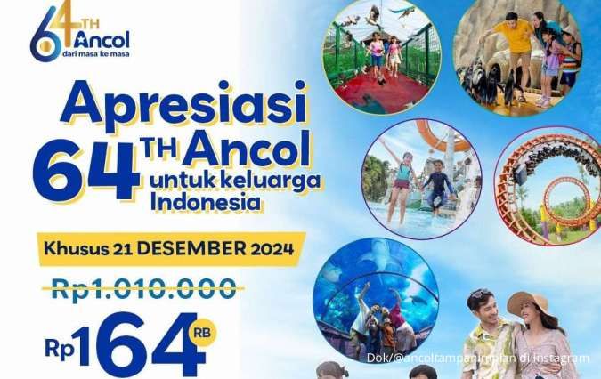 Promo Dufan Spesial Ulang Tahun Ancol ke-64, Cuma Rp 164.000 di 21 Desember 2024